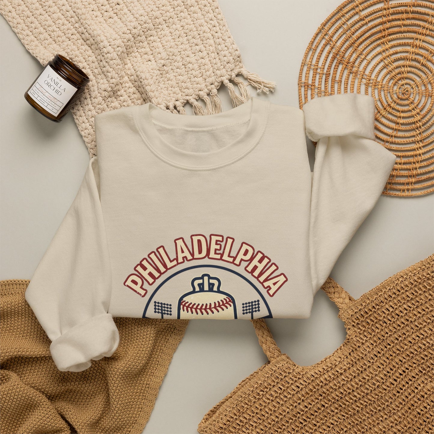 Philadelphia Baseball Club Crewneck Sweatshirt | Vintage Script, City Pride