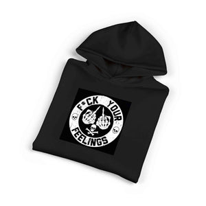 F*ck Your Feelings Hoodie - Edgy Black Pullover with Middle Finger Graphic
