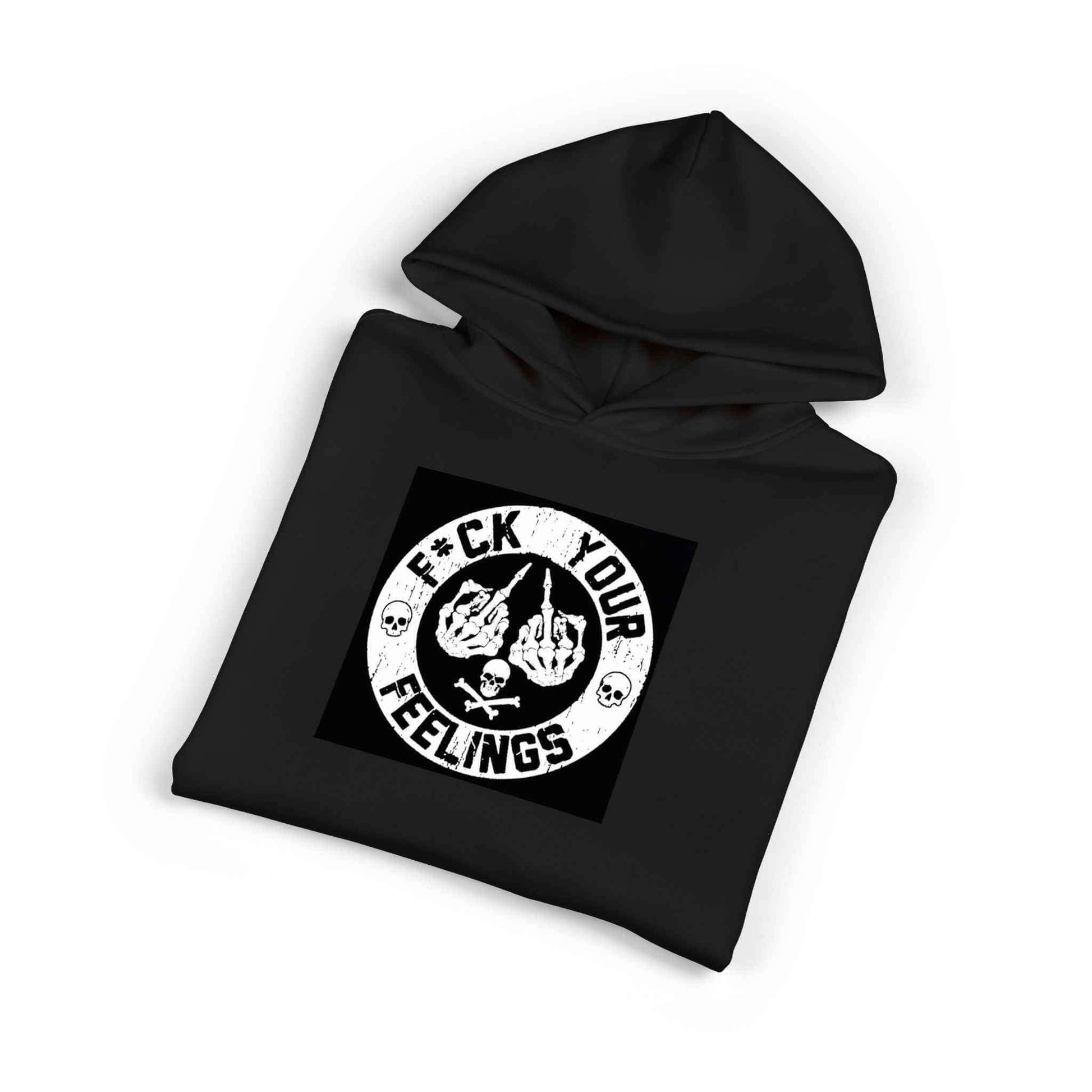 F*ck Your Feelings Hoodie - Edgy Black Pullover with Middle Finger Graphic