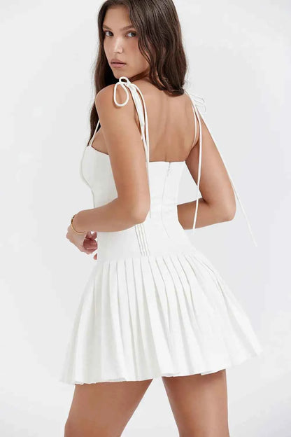 White Pleated Dress